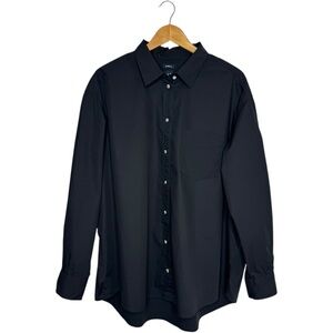 GAP Organic Cotton Oversized Big Poplin Shirt Embellished Black XL